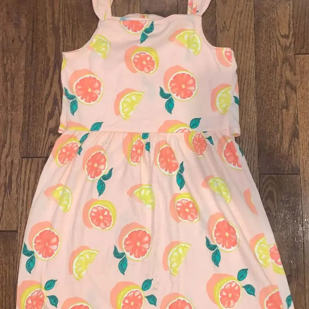 NWOT Carter’s Girls Dress‎ Size 14 Pink Fruit Print Sleeveless Summer Sundress - Picture 5 of 5